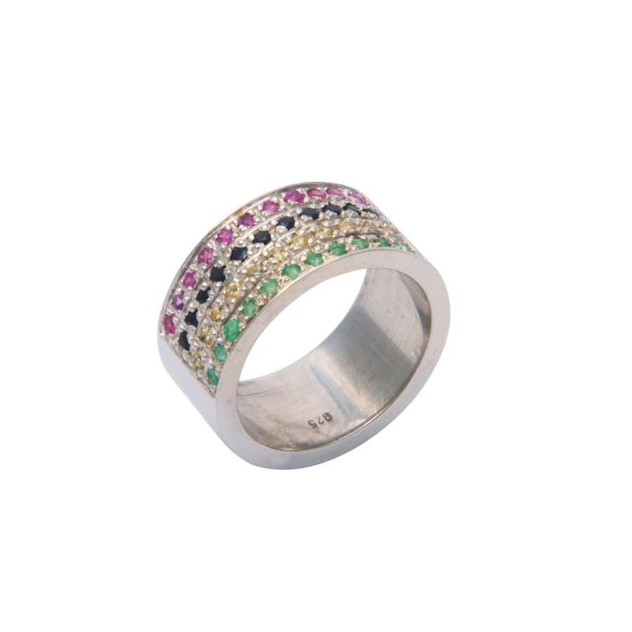 Pavé rubis emeraude saphire